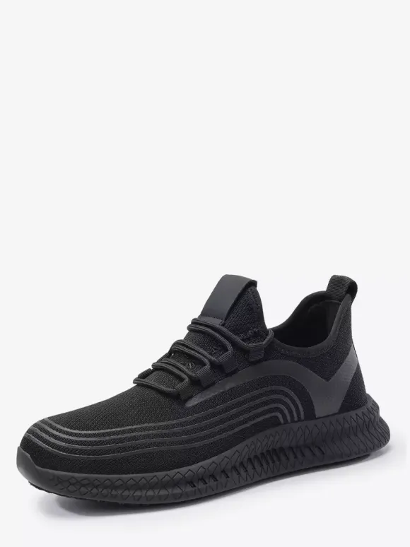 Mens Mesh Sneakers Round Toe Platform Slip-on Running Shoes Lightweight Breathable High Range Sneaker