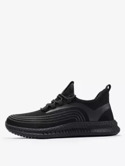Mens Mesh Sneakers Round Toe Platform Slip-on Running Shoes Lightweight Breathable High Range Sneaker