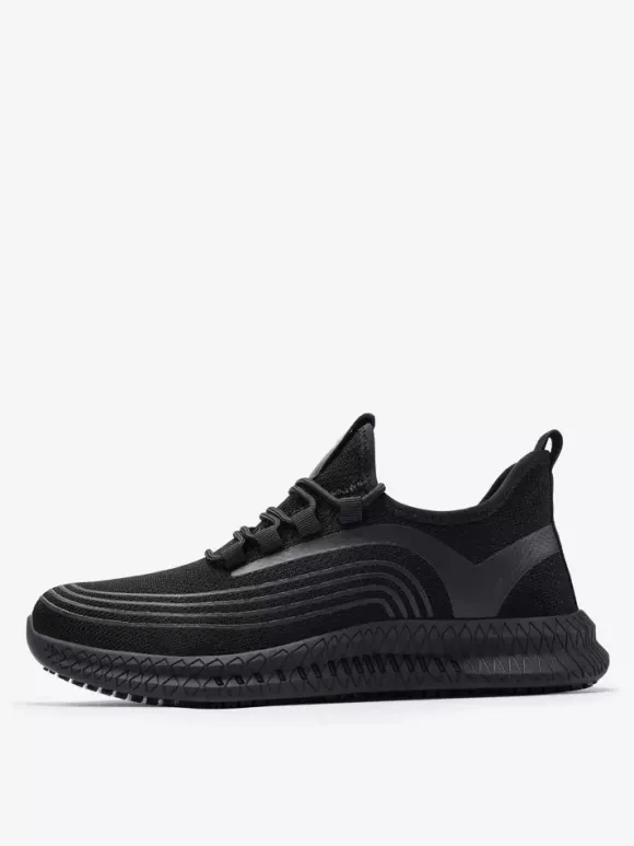 Mens Mesh Sneakers Round Toe Platform Slip-on Running Shoes Lightweight Breathable High Range Sneaker