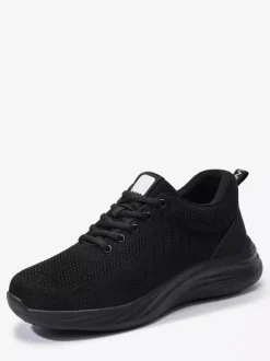Mens Mesh Sneakers Shoes Non Slip Thick Sole High Range Walking Shoes Lightweight Breathable Hiking Shoes
