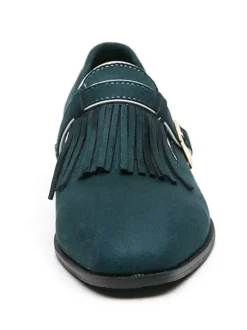 Mens Monk Loafer Shoes Strap Adjustable Artwork Round Toe Polyester Mens Loafer Shoes