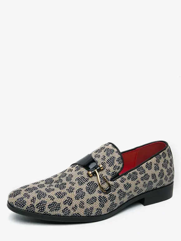 Mens Monk Loafers Slip-on Penny Shoes Fashion Breathable White Beaded Formal Wear Casual Shoes