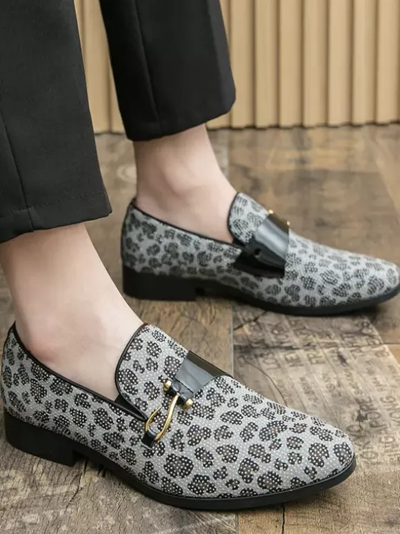 Mens Monk Loafers Slip-on Penny Shoes Fashion Breathable White Beaded Formal Wear Casual Shoes