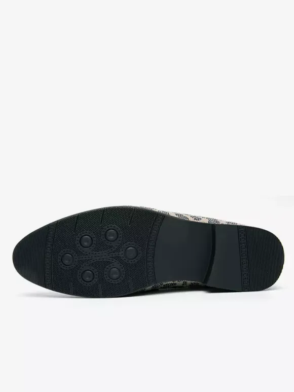 Mens Monk Loafers Slip-on Penny Shoes Fashion Breathable White Beaded Formal Wear Casual Shoes