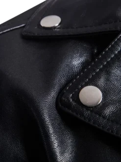 Men's Motorcycle Leather Jacket Asymmetrical Zip Slim Leather Jacket