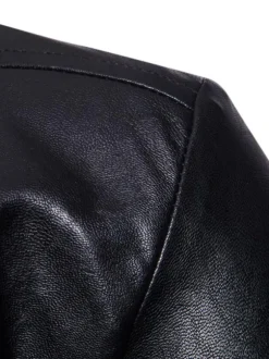 Men's Motorcycle Leather Jacket Asymmetrical Zip Slim Leather Jacket