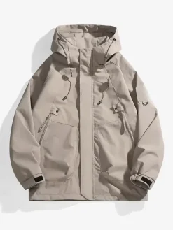 Men's Outdoor Jacket Mountain Style Hooded Long Sleeve Coat