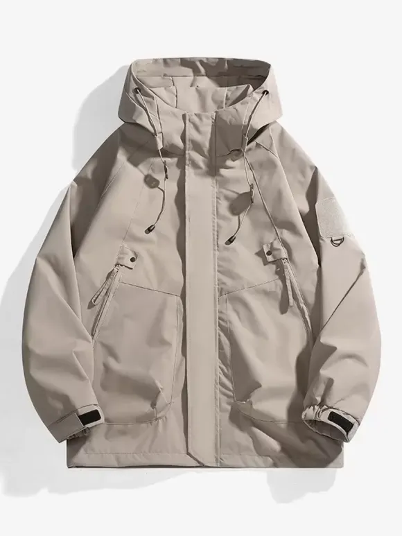 Men's Outdoor Jacket Mountain Style Hooded Long Sleeve Coat