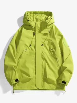 Men's Outdoor Jacket Mountain Style Hooded Long Sleeve Coat
