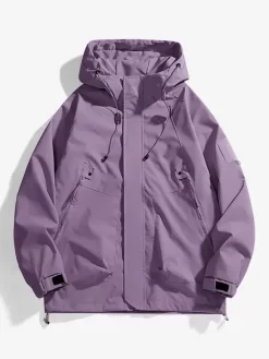 Men's Outdoor Jacket Mountain Style Hooded Long Sleeve Coat