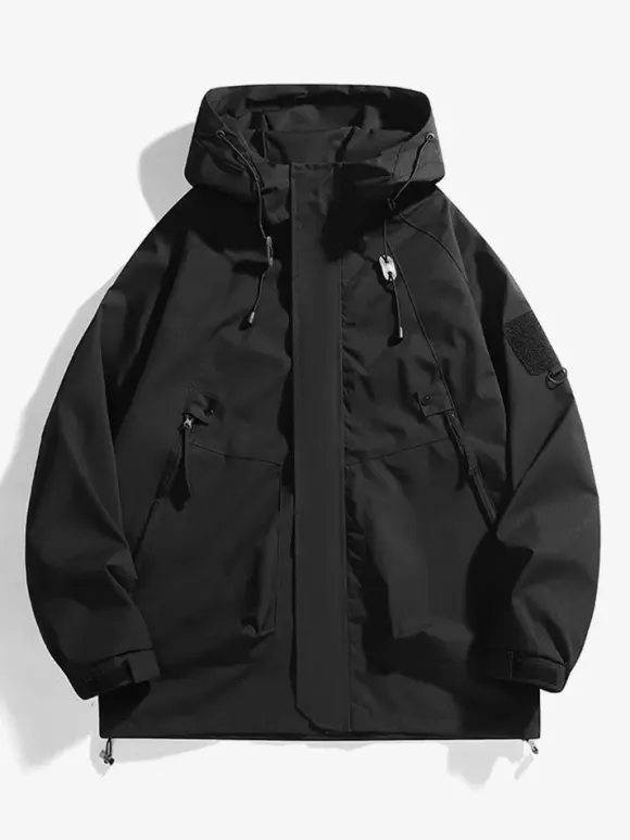 Men's Outdoor Jacket Mountain Style Hooded Long Sleeve Coat