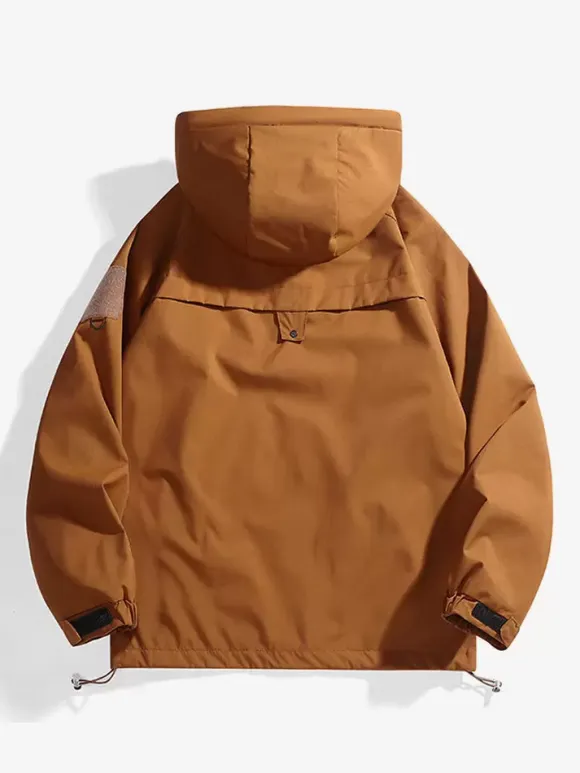 Men's Outdoor Jacket Mountain Style Hooded Long Sleeve Coat