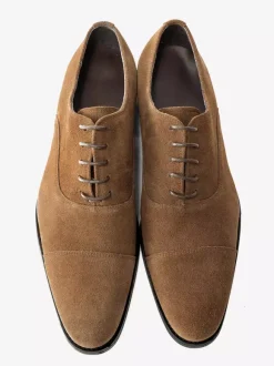 Men's Oxford Shoes Cowhide Round Toe Lace Up Formal Dress Shoes