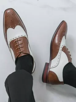 Men's Oxford Shoes Round Toe Lace Up Casual Shoes