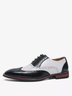 Men's Oxford Shoes Round Toe Lace Up Casual Shoes