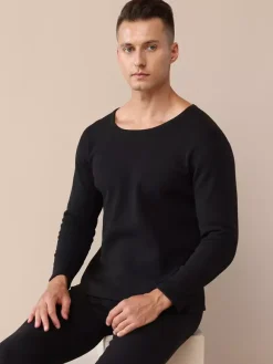 Men’s 2 Pack Crew Neck Winter Fleece Heated Thermal Underwear Set For Couples