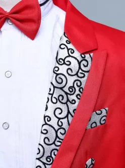 Men's Palace Long Sleeves Tuxedo Clothing Retro Performance Costumes Burgundy