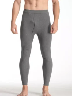 Men’s Pants Slim Fit Lightweight Cotton Solid Color Single Piece Long John