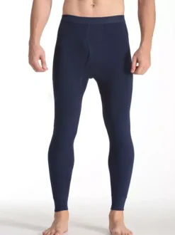 Men’s Pants Slim Fit Lightweight Cotton Solid Color Single Piece Long John