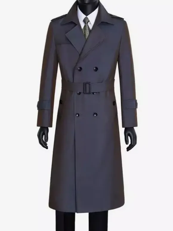 Men's Pea Coat Double Breasted Khaki Fashion Overcoat