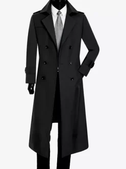 Men's Pea Coat Double Breasted Khaki Fashion Overcoat