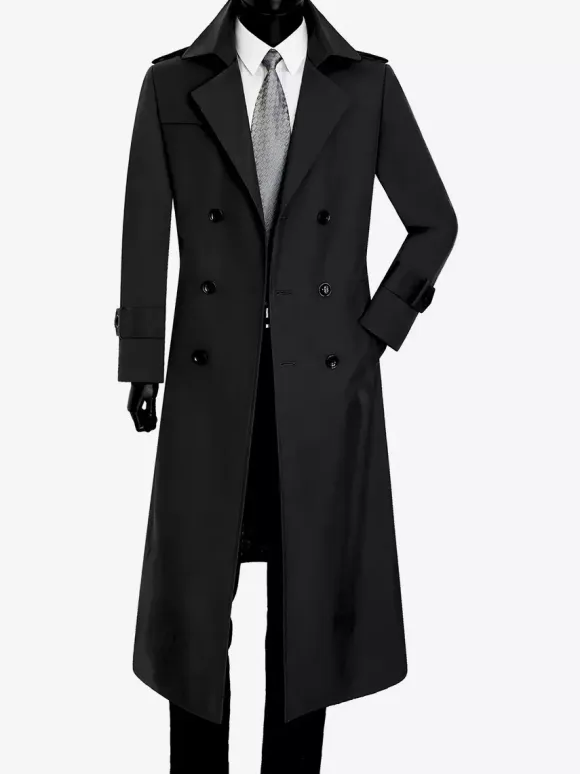 Men's Pea Coat Double Breasted Khaki Fashion Overcoat