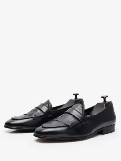 Men's Penny Loafer Leather Artwork Slip On Prom Formal Wedding Shoes
