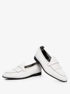 Men's Penny Loafer Leather Artwork Slip On Prom Formal Wedding Shoes
