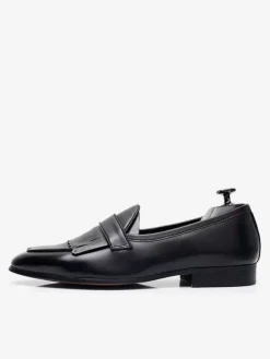 Men's Penny Loafer Leather Artwork Slip On Prom Formal Wedding Shoes