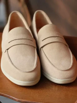 Mens Penny Loafer Micro Suede Slip On Upper Shoes