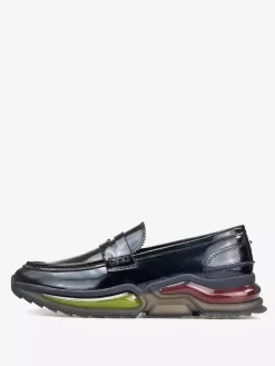 Mens Penny Loafer Round Toe Cowhide Shoes