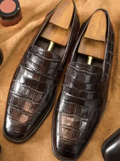 Men's Penny Loafer Shoes Cowhide Classic Chic Dress Shoes