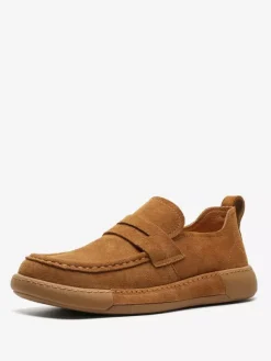 Men's Penny Loafer Shoes Suede Leather Buckle Chic Shoes
