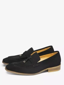 Men's Penny Loafer Shoes Suede Leather Metal Details Tassel Classic Loafers