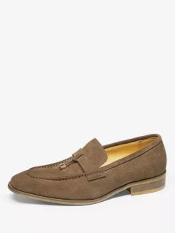 Men's Penny Loafer Shoes Suede Leather Metal Details Tassel Classic Loafers