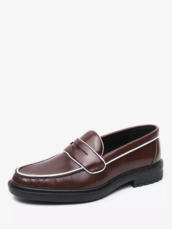 Men's Penny Loafers Platform Leather Shoes Comfort Business Dress Formal Shoes Loafer Shoes