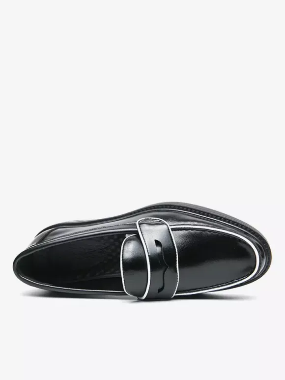 Men's Penny Loafers Platform Leather Shoes Comfort Business Dress Formal Shoes Loafer Shoes