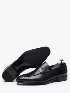 Mens Penny Loafers Square Toe Slip-on low heels Penny Shoes Prom Homecoming Wedding Shoes