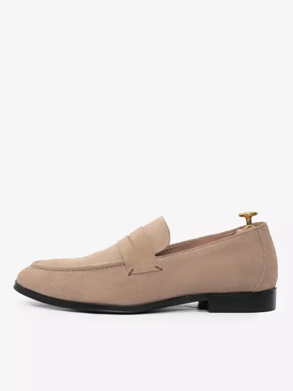 Mens Penny Loafers Suede Round Toe Slip-on penny Shoes