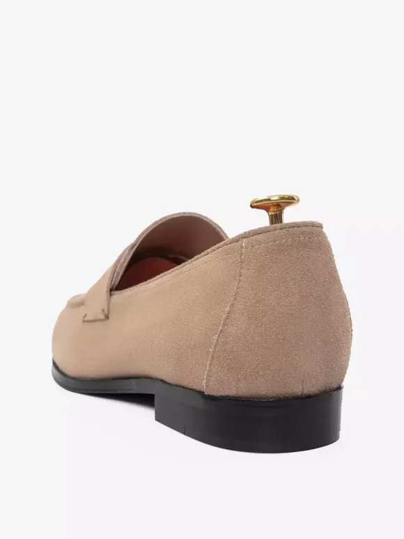 Mens Penny Loafers Suede Round Toe Slip-on penny Shoes