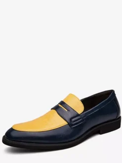 Men's Penny Loafers Two Tone Prom Party Wedding Shoes