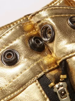 Men's Performance Nightclub Shiny Trousers Gold-Stamping Casual Pants