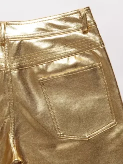 Men's Performance Nightclub Shiny Trousers Gold-Stamping Casual Pants