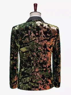 Men's Performing Sequin Men's Stage Costume Long Sleeves Retro Costumes