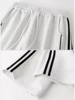 Men’s 2-Piece Tracksuit Set Stand Collar Long Sleeve Striped Sweatshirt And Pants