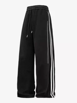 Men’s 2-Piece Tracksuit Set Stand Collar Long Sleeve Striped Sweatshirt And Pants