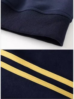 Men’s 2-Piece Tracksuit Set Stand Collar Long Sleeve Striped Sweatshirt And Pants