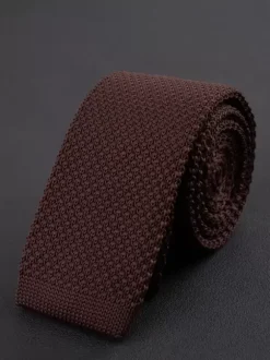 Men's Plain Tie 5.5cm Version Solid Color Casual Knitted Tie