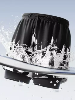 Men's Plus Size Swim Jammers Set Anti-Embarrassment Swimming Boxer Briefs