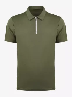 Men‘s Polo Shirt Turndown Collar Short Sleeves Zipper Regular Fit T-Shirts